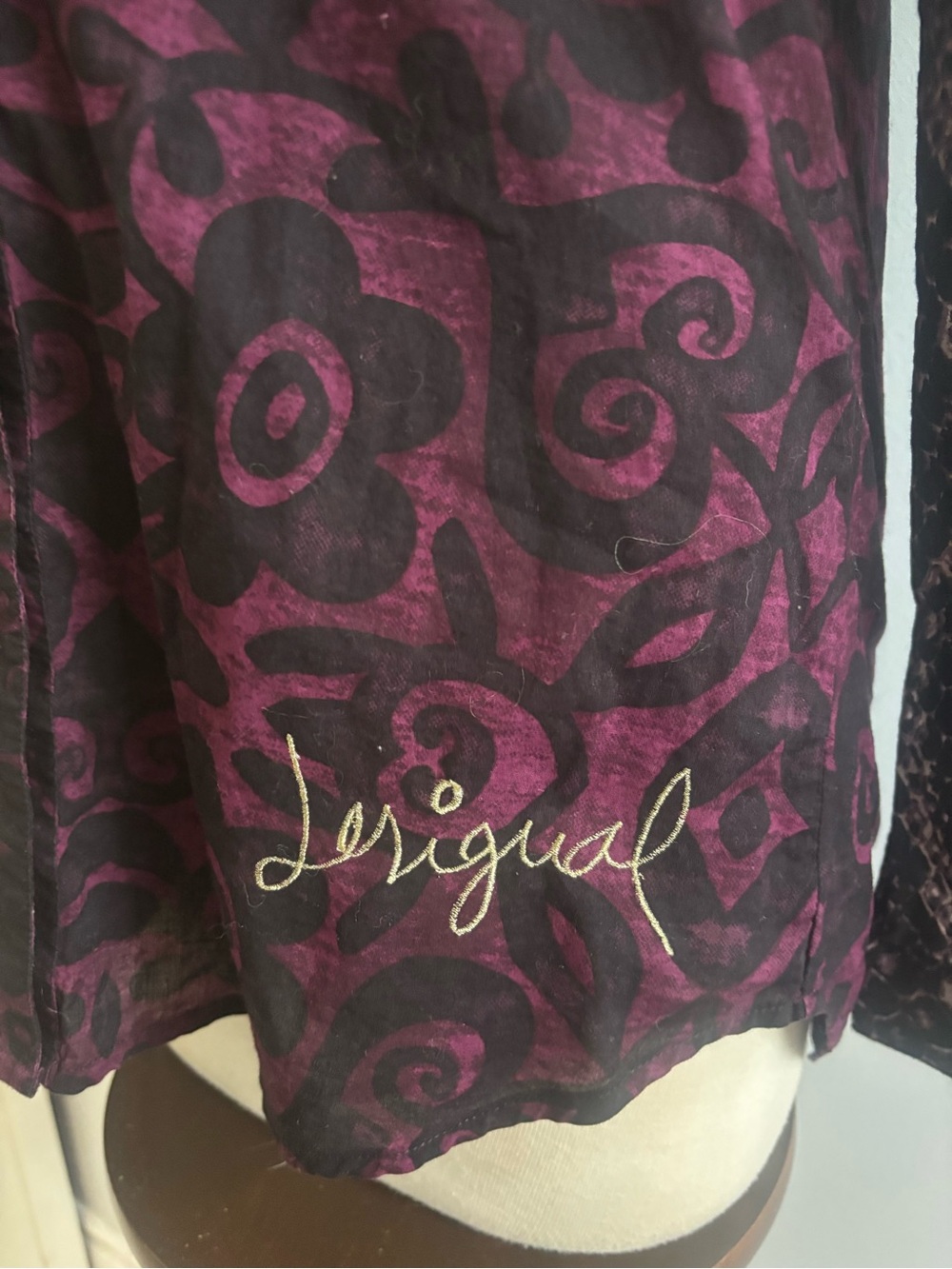 Desigual Purple and Pink Mixed-Print Button Down Shirt - Picture 2 of 7